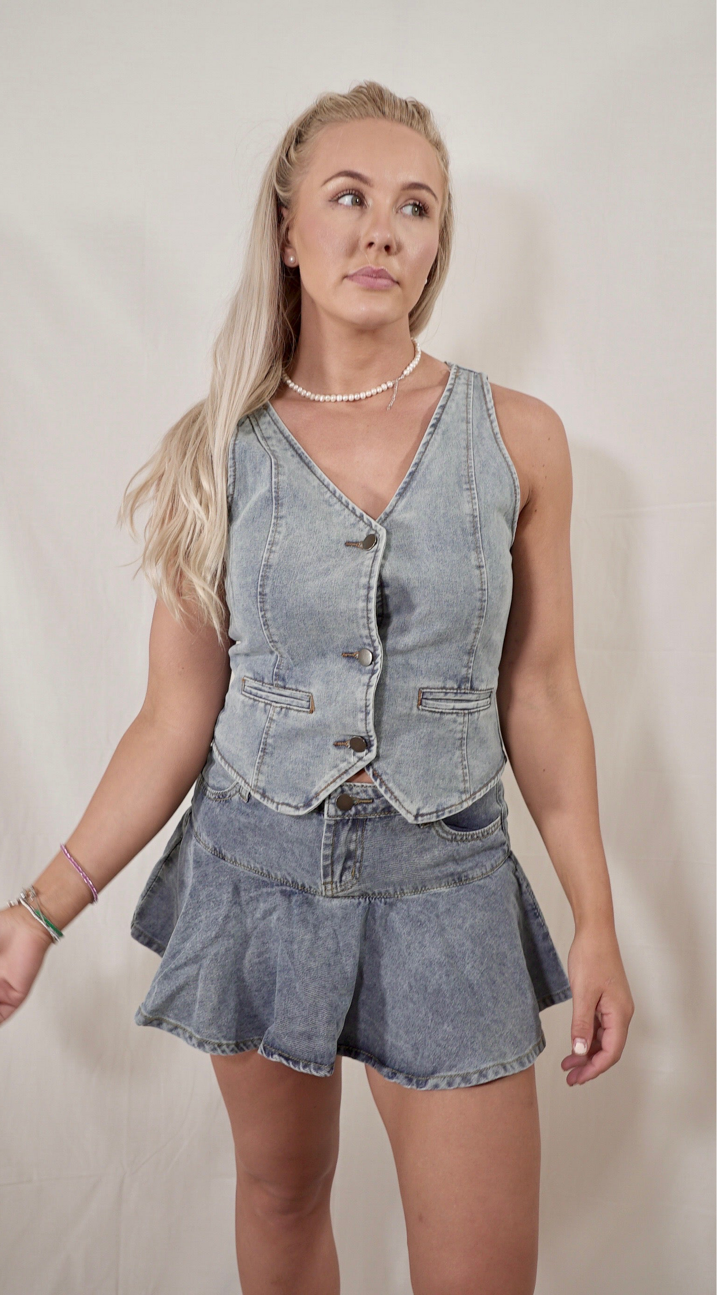 Denim Waist Coat
